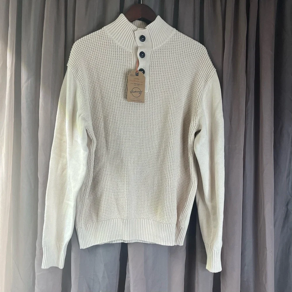 Weatherproof Men's Sweater in Cream